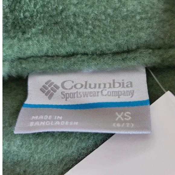 Columbia Steens Mt II Fleece Jacket Youth XS Pine Green Full Zip Outdoor NWT - Picture 6 of 9